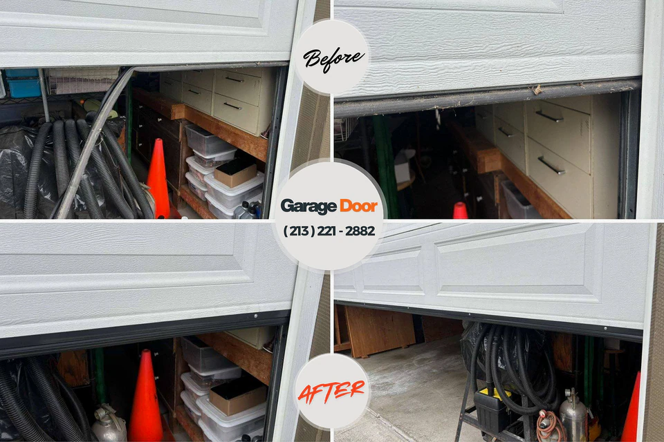 Before and after: garage door repair Pojoaque, NM